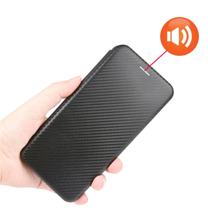 For LG Wing 5G with Buckle Carbon Fiber Texture Horizontal Flip TPU + PC + PU Leather Case with Card Slot(Black)