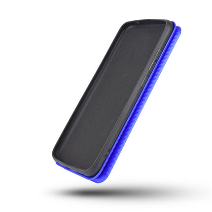 For LG Wing 5G with Buckle Carbon Fiber Texture Horizontal Flip TPU + PC + PU Leather Case with Card Slot(Black)