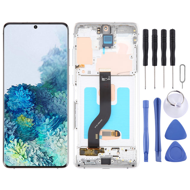 For Samsung Galaxy S20+ 4G/5G SM- G985/986 6.67 inch OLED LCD Screen Digitizer Full Assembly with Frame(Black)