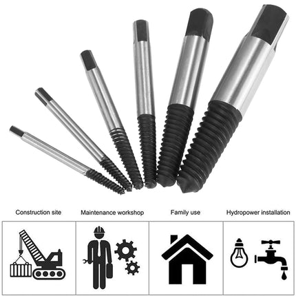 Broken Wire Broken Nail Screw Extractor, Specification:6-piece Set