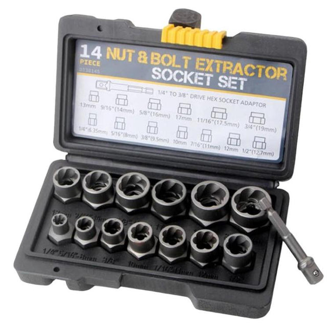 14pcs Damaged Nut Extractor Reverse-Thread Socket Screw Removal Tool