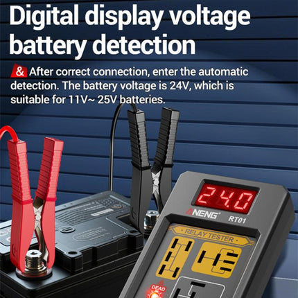 ANENG 12V/24V Car Battery Relay Four-Pin Digital Display Tester(RT01)