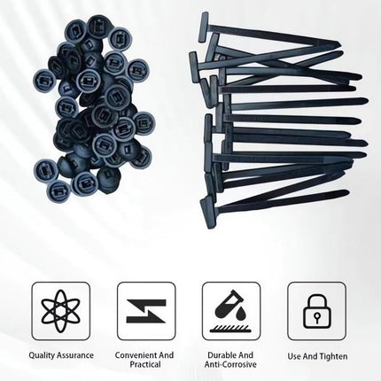 100pcs / Pack PP Universal Cable Tie Buckle(Black)