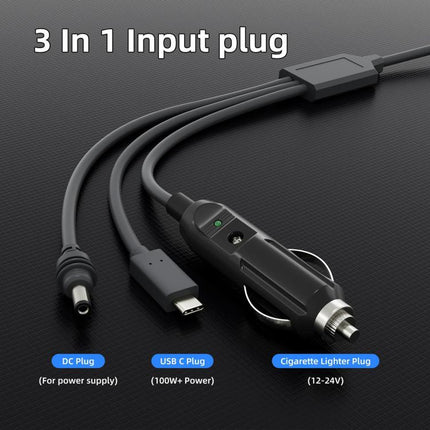 3 In 1 TYPE-C To DC Cigarette Lighter Car Charger For Starlink 4th GEN Mini, Length: 3m