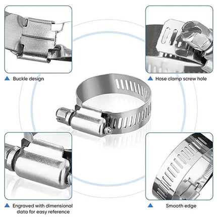 40pcs /Set Stainless Steel American-Style Heavy-Duty Clamp Kit(303g)