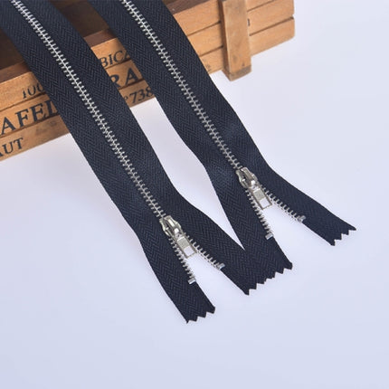 100 PCS No.3 Metal Copper Zipper Pants Placket Zipper, Specification: 13cm(Platinum + Black)