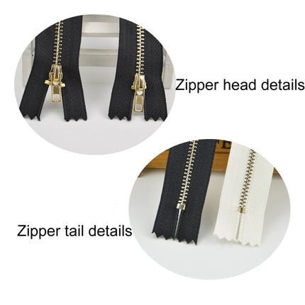 100 PCS No.3 Metal Copper Zipper Pants Placket Zipper, Specification: 13cm(Platinum + Black)