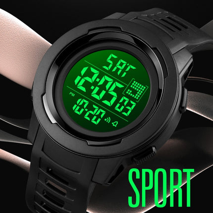 SKMEI-1731-Triplicate-Round-Dial-LED-Dual-Time-Digital-Display-Luminous-Electronic-Watch(Black-and-White)