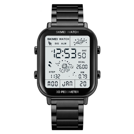 SKMEI 1888 Multifunctional Men 30M Waterproof Sports Stainless Steel Digital Wrist Watch(Black)