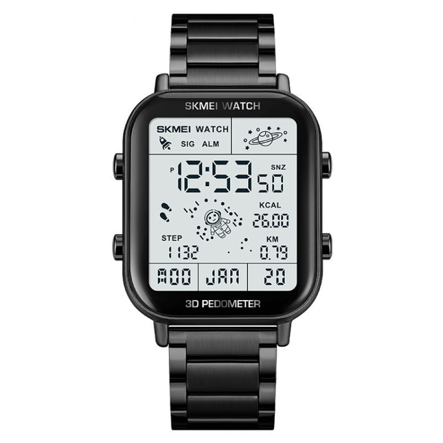 SKMEI-1888-Multifunctional-Men-30M-Waterproof-Sports-Stainless-Steel-Digital-Wrist-Watch(Black)