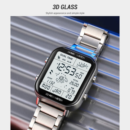 SKMEI 1888 Multifunctional Men 30M Waterproof Sports Stainless Steel Digital Wrist Watch(Black)
