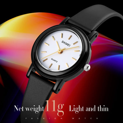 SKMEI-1659-Thin-PU-Leather-Strap-Small-Dial-Quartz-Watch-for-Ladies(Black-Shell-Constellation-Type)