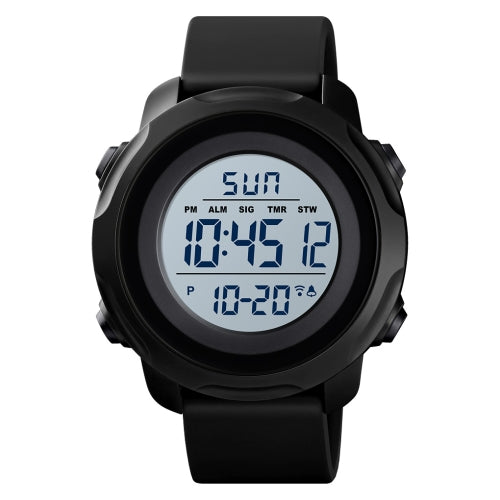 Skmei-1540-Fashion-Outdoor-Sports-Large-Dial-Student-Watch-Multi-Function-Waterproof-Mens-Electronic-Watch(Black-White)