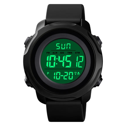Skmei 1540 Fashion Outdoor Sports Large Dial Student Watch Multi Function Waterproof Mens Electronic Watch(Black White)