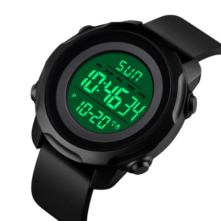 Skmei 1540 Fashion Outdoor Sports Large Dial Student Watch Multi Function Waterproof Mens Electronic Watch(Black White)