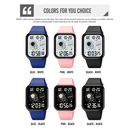 SKMEI-1863-Multifunctional-Astronaut-Student-Digital-Sports-Square-Watch(Pink-Black-Machine)