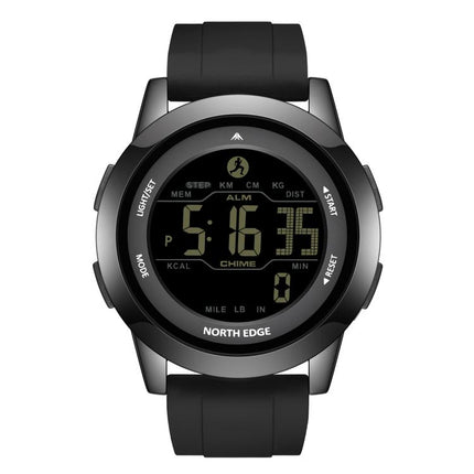 NORTH EDGE APOLLO Outdoor Waterproof Men Multi Function Silicone Strap Smart Sports Watch(Black)