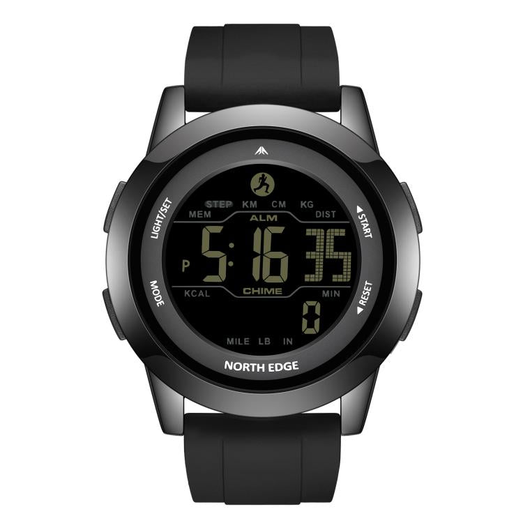 NORTH EDGE APOLLO Outdoor Waterproof Men Multi Function Silicone Strap Smart Sports Watch(Black)