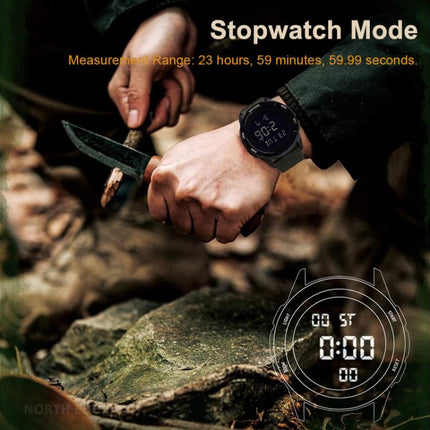 NORTH EDGE TERRAX Outdoor Luminous Waterproof Men Multifunctional Nylon Strap Sports Watch(Black)