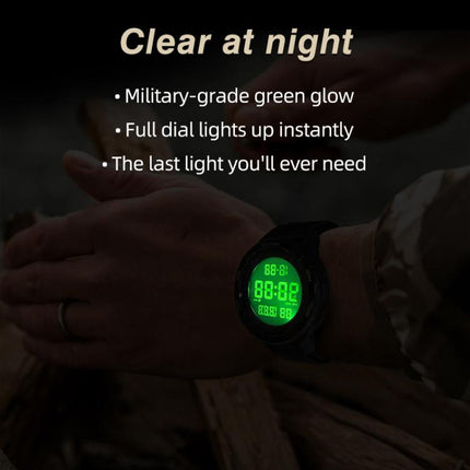 NORTH EDGE TERRAX Outdoor Luminous Waterproof Men Multifunctional Nylon Strap Sports Watch(Black)