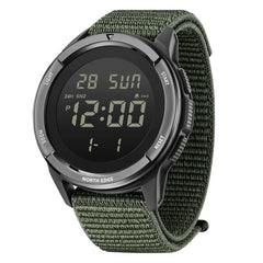 NORTH EDGE TERRAX Outdoor Luminous Waterproof Men Multifunctional Nylon Strap Sports Watch(Green)
