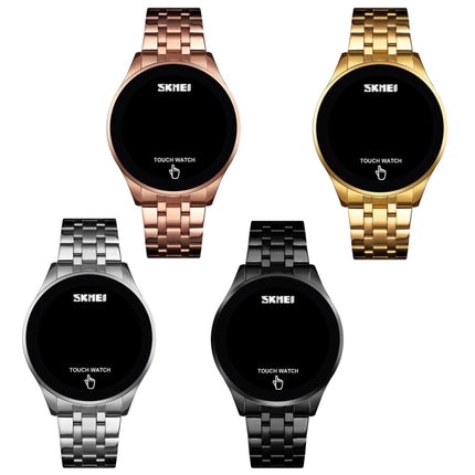 SKMEI 1579 Simple Touch Screen LED Luminous Stainless Steel Electronic Watch, Color: Black