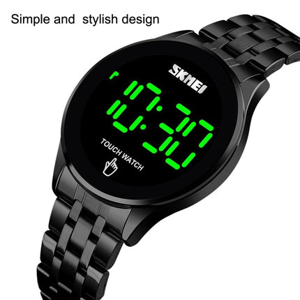 SKMEI 1579 Simple Touch Screen LED Luminous Stainless Steel Electronic Watch, Color: Black