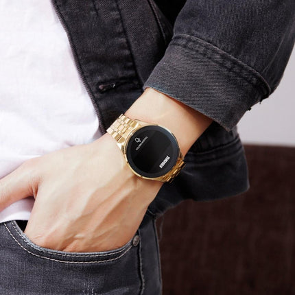 SKMEI 1579 Simple Touch Screen LED Luminous Stainless Steel Electronic Watch, Color: Black