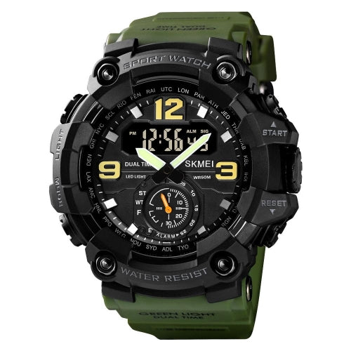 SKMEI-1637-Sports-Digital-Display-Outdoor-Shockproof-Plastic-Large-Dial-Men-Watch,-Color:-Army-Green