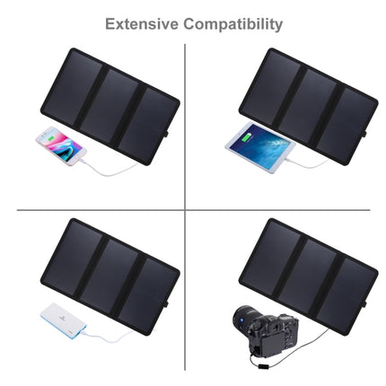 HAWEEL-21W-Ultrathin-3-Fold-Foldable-5V-/-3A-Solar-Panel-Charger-with-Dual-USB-Ports,-Support-QC3.0-and-AFC(Black)