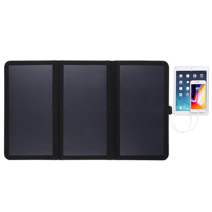 HAWEEL-21W-Ultrathin-3-Fold-Foldable-5V-/-3A-Solar-Panel-Charger-with-Dual-USB-Ports,-Support-QC3.0-and-AFC(Black)