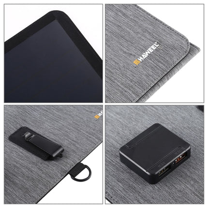 HAWEEL-21W-Ultrathin-3-Fold-Foldable-5V-/-3A-Solar-Panel-Charger-with-Dual-USB-Ports,-Support-QC3.0-and-AFC(Black)