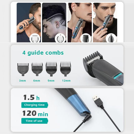 VGR-V-108-10-in-1-Digital-Display-Electric-Hair-Clipper-Men-Care-Kit(Black)