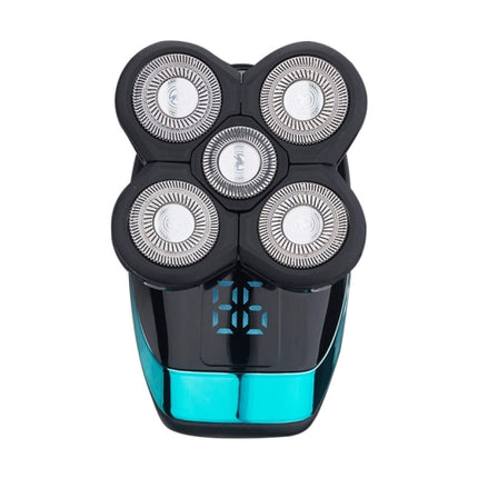 Electric-Shaver-Rechargeable-Razor-Intelligent-Digital-Display-Bald-Hair-Clipper,Style:-Blue