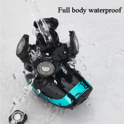 Electric-Shaver-Rechargeable-Razor-Intelligent-Digital-Display-Bald-Hair-Clipper,Style:-Blue