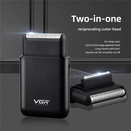 VGR V 390 5W USB Portable Reciprocating Electric Shaver (Green)