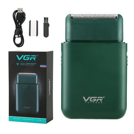 VGR V 390 5W USB Portable Reciprocating Electric Shaver (Green)