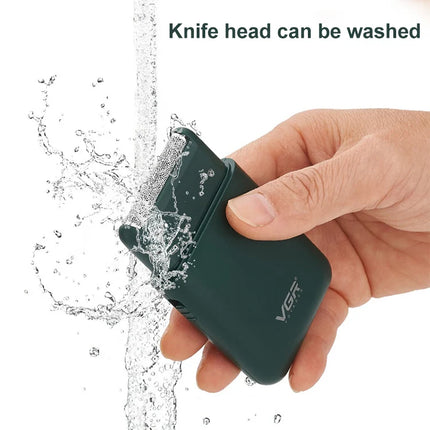 VGR V 390 5W USB Portable Reciprocating Electric Shaver (Green)