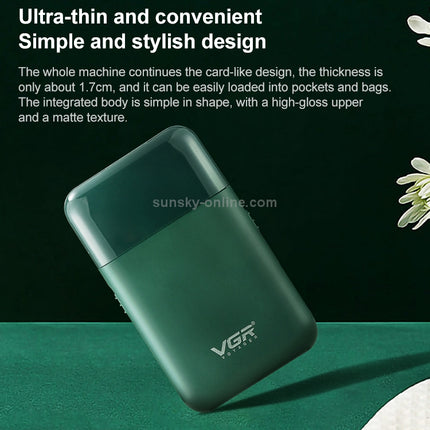 VGR-V-390-5W-USB-Portable-Reciprocating-Electric-Shaver-(Green)