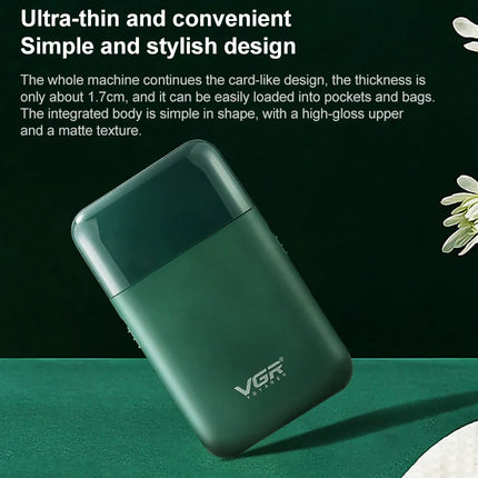 VGR V 390 5W USB Portable Reciprocating Electric Shaver (Green)