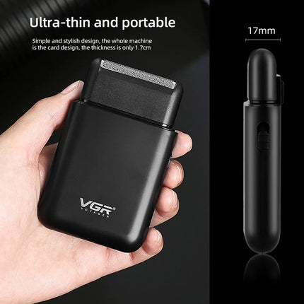 VGR V 390 5W USB Portable Reciprocating Electric Shaver (Green)