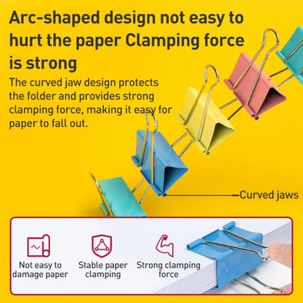 Deli--24pcs-/Box-41mm-Long-Tail-Ticket-Clip-Metal-Dovetail-Clip,-Spec:-8552ES-Colorful-