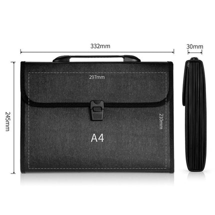 Deli-5232-A4-Accordion-Bag-Office-Handbag-13-Compartment-Folder-Document-Storage-Bag(Blue)