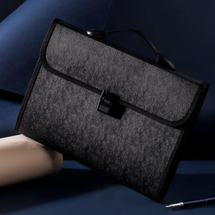 Deli-5232-A4-Accordion-Bag-Office-Handbag-13-Compartment-Folder-Document-Storage-Bag(Blue)