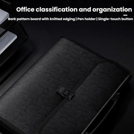 Deli-5232-A4-Accordion-Bag-Office-Handbag-13-Compartment-Folder-Document-Storage-Bag(Blue)