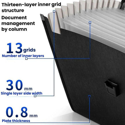 Deli-5232-A4-Accordion-Bag-Office-Handbag-13-Compartment-Folder-Document-Storage-Bag(Blue)