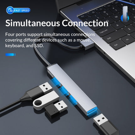 ORICO AH A13 USB 3.0 x 1 + USB 2.0 x 3 to USB 3.0 HUB Adapter(Space-Gray)