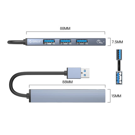 ORICO AH A13 USB 3.0 x 1 + USB 2.0 x 3 to USB 3.0 HUB Adapter(Space-Gray)