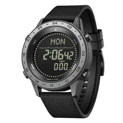 NORTH EDGE TANK 3 Outdoor Waterproof Men Sports Watch Support Pedometer and Compass(Black)