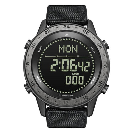 NORTH EDGE TANK 3 Outdoor Waterproof Men Sports Watch Support Pedometer and Compass(Black)